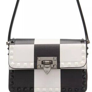 Valentino Garavani Small Rockstud Chess Leather Shoulder Bag MSRP $2,980 NWT